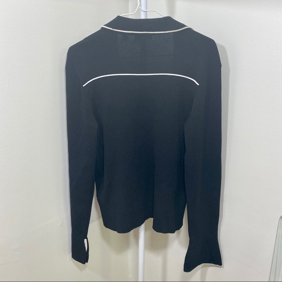 VINTAGE Black Cardigan with White Paneling - Picture 6 of 8